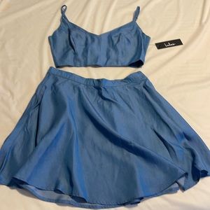 NWT Lulus 2-piece halter/mini skirt set